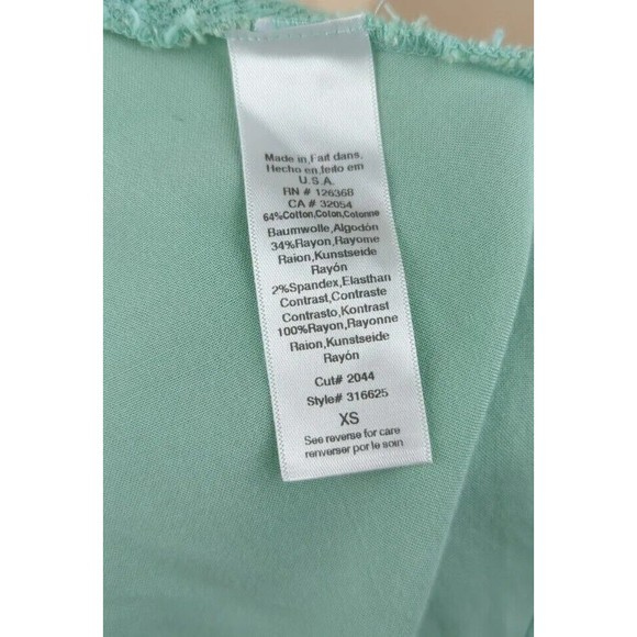ANTHROPOLOGIE Left of Center Centerline Slubbed Tee Cotton Mint Turquoise XS S M - Picture 8 of 8